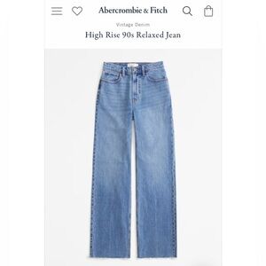 Abercrombie Fitch 90s High Rise Relaxed Jeans SZ 10 Raw Hem Short 30 READ Denim